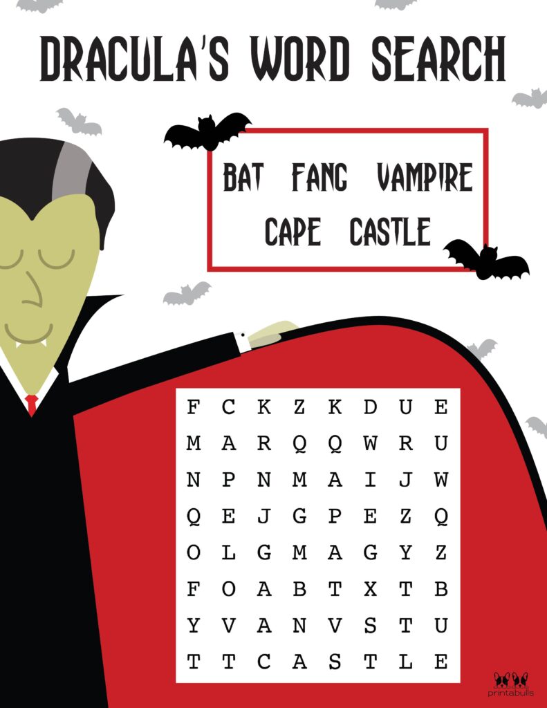 Printable Halloween Word Search Easy 1