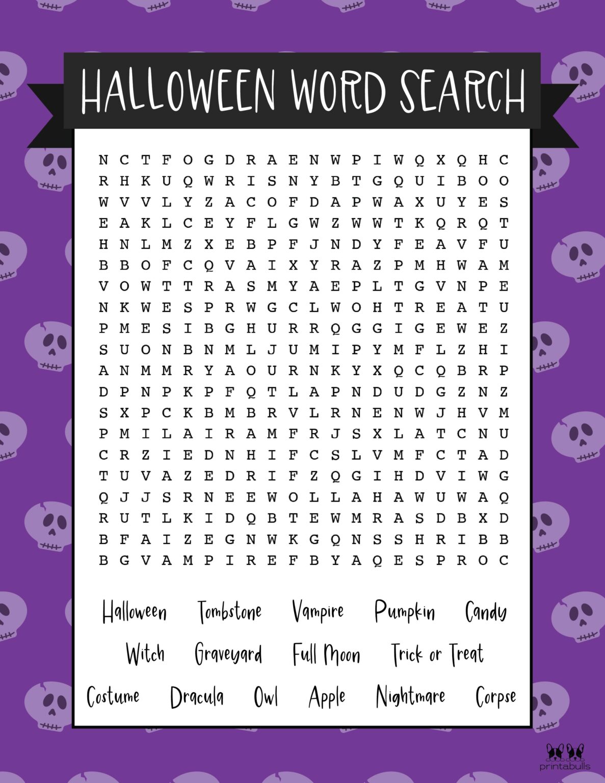 Halloween Word Searches Printable