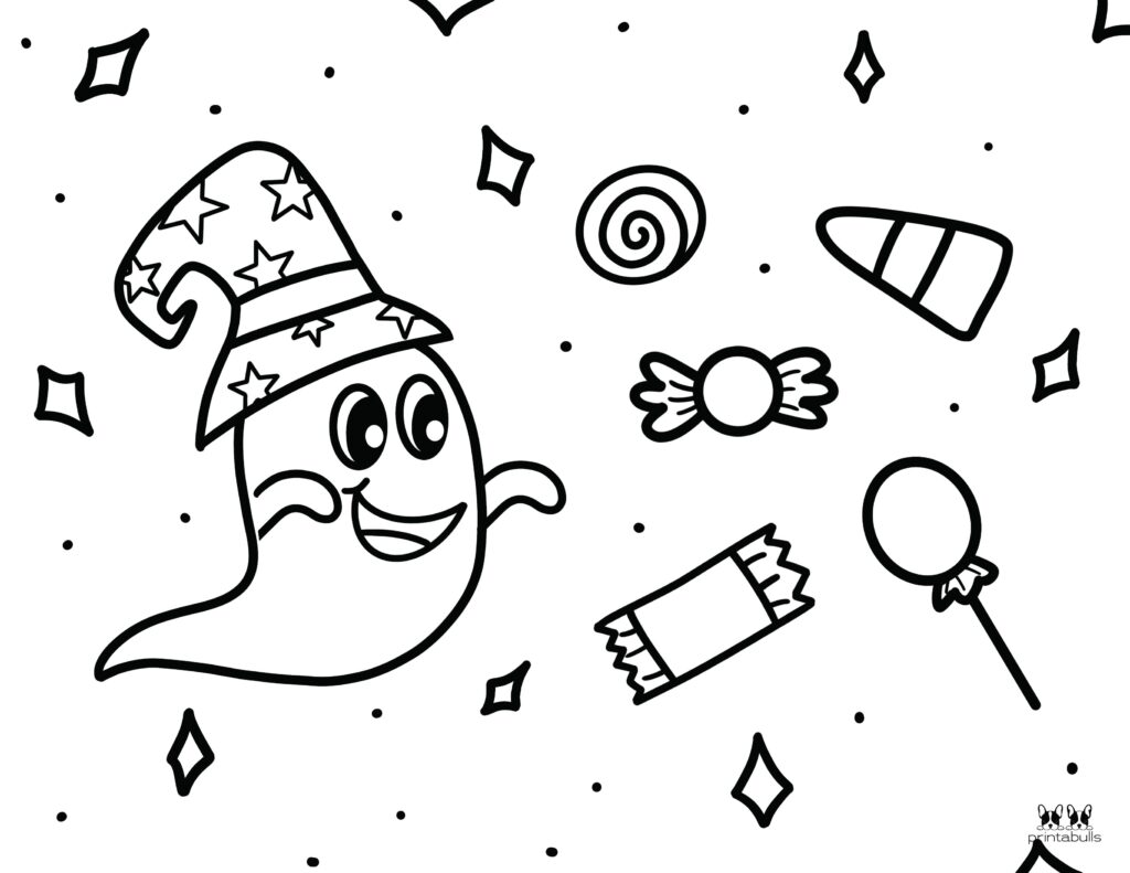 Printable Halloween Ghost Coloring Page-Page 10