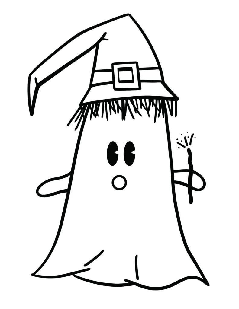 Printable Halloween Ghost Coloring Page-Page 9