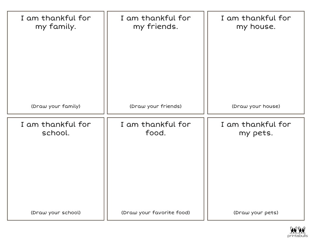 I Am Thankful For' Printables - 10 Unique Worksheets | Printabulls