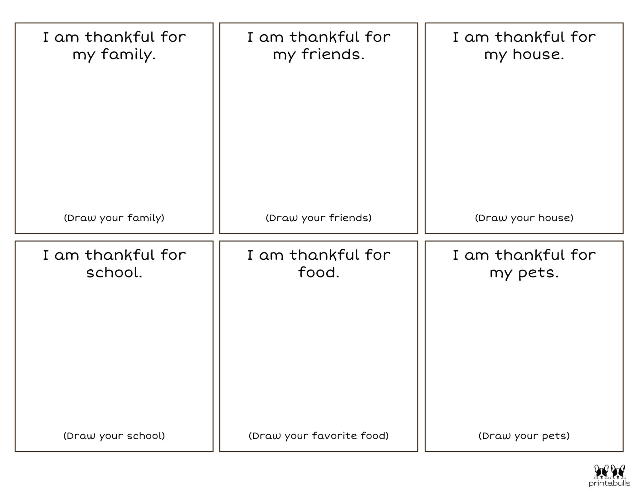 I Am Thankful For Worksheet