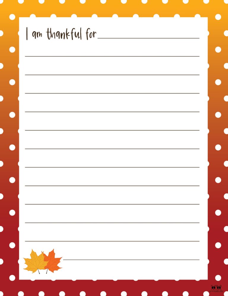 'I Am Thankful For' Printables - 10 Unique Worksheets | Printabulls