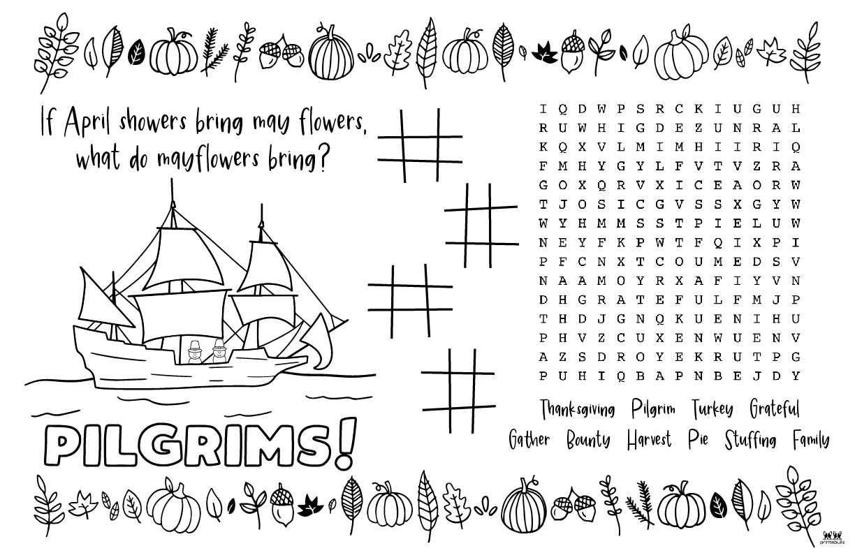 Printable Thanksgiving Placemats | Printabulls