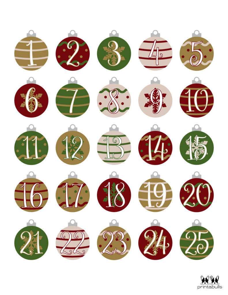 Printable Christmas Number Set-Set 10