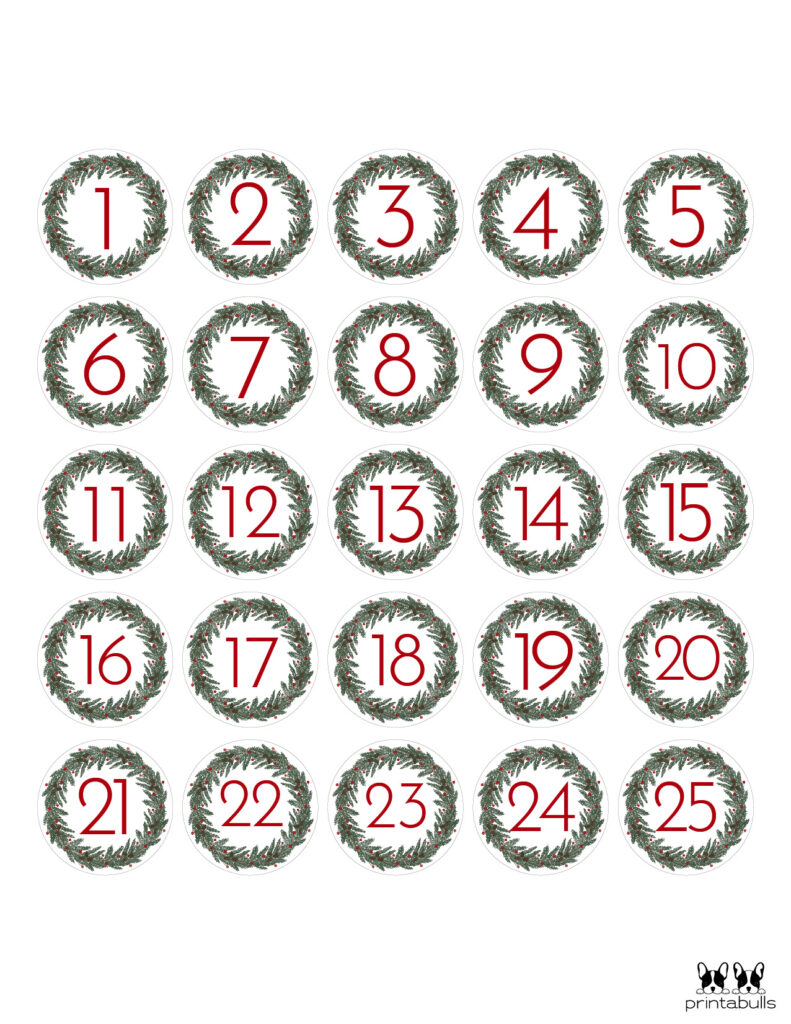 christmas numbers to print