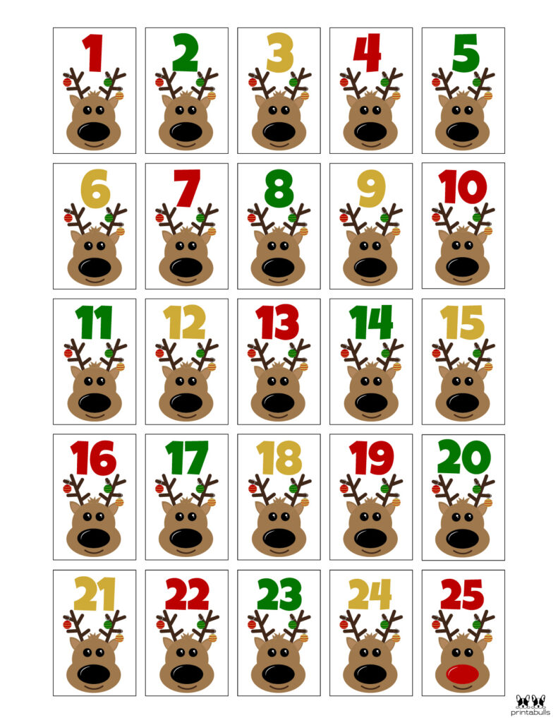 Christmas Numbers Printable 1 50