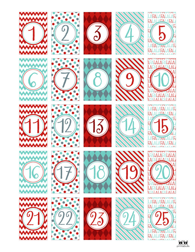 Christmas Numbers Printabulls