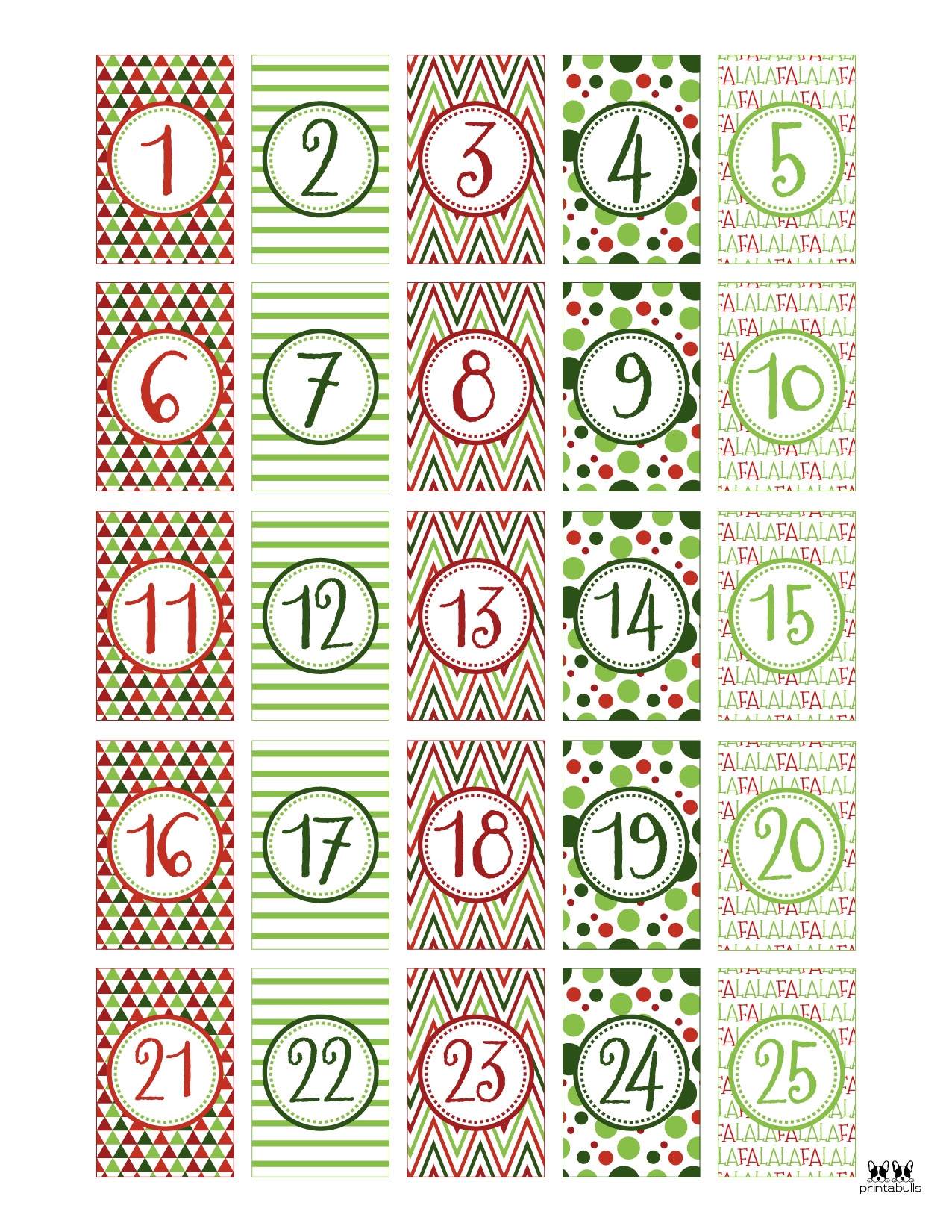 Christmas Numbers Printabulls