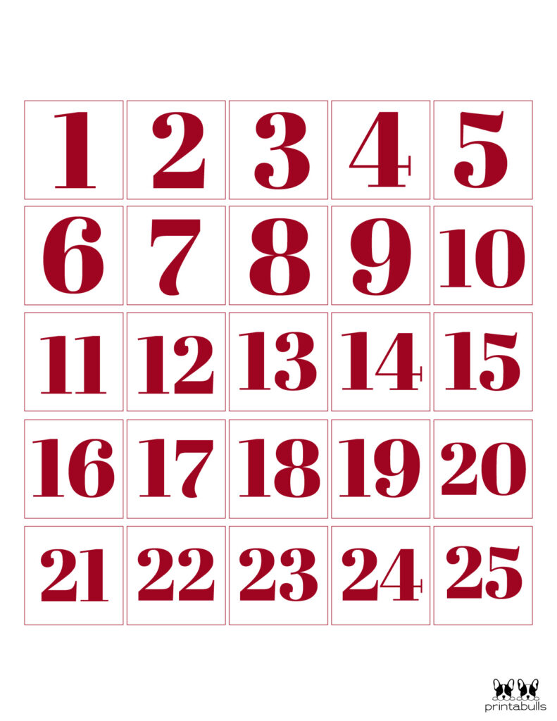 Printable Christmas Number Set-Set 9