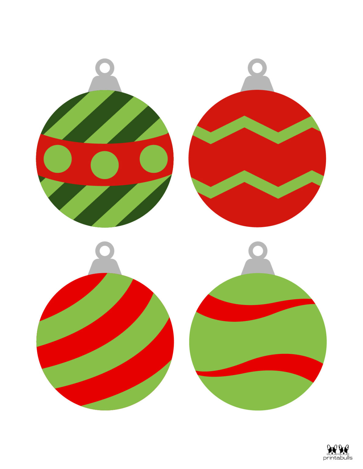 Free Printable Colored Christmas Ornaments