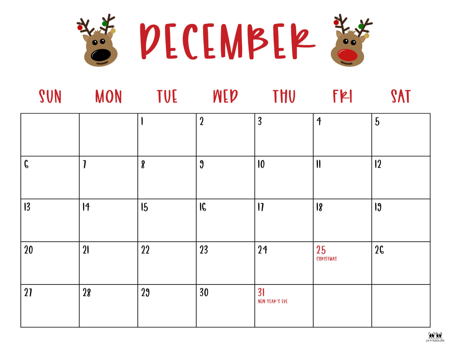 December 2020 Calendars Printabulls - Printable December Calendar Style 10 1536x1187 