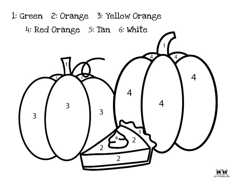 Color By Number Thanksgiving Coloring Pages