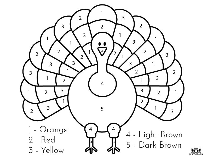 Color By Number Thanksgiving Coloring Pages