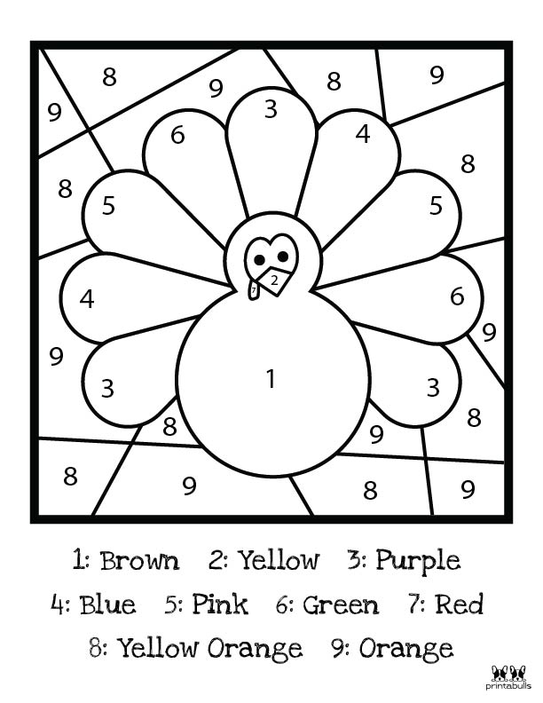 Printable Thanksgiving Color By Number-Page 3