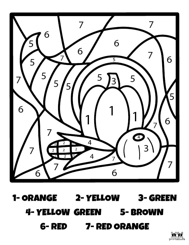 Printable Thanksgiving Color By Number-Page 6