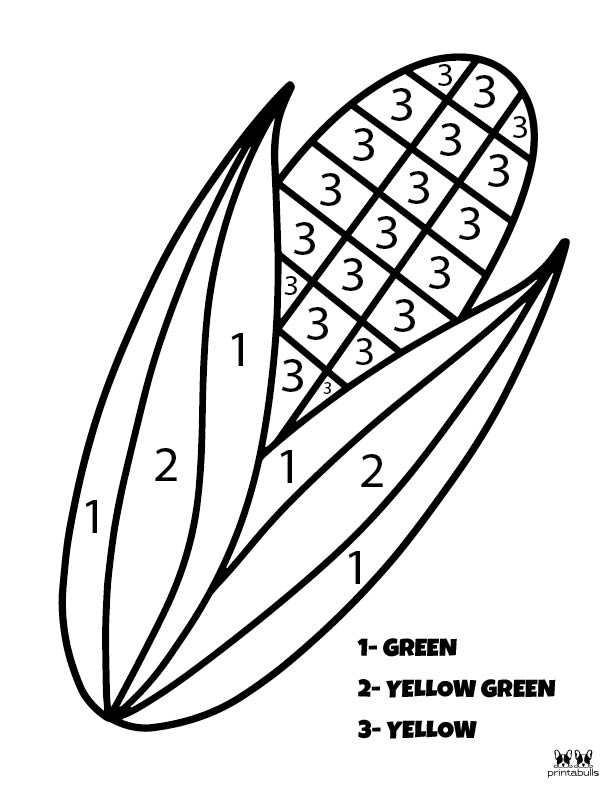 Thanksgiving Color By Number Printables  Printabulls
