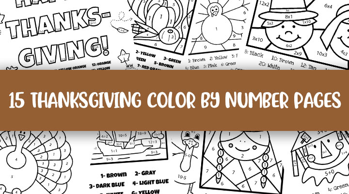 thanksgiving color by number printables printabulls