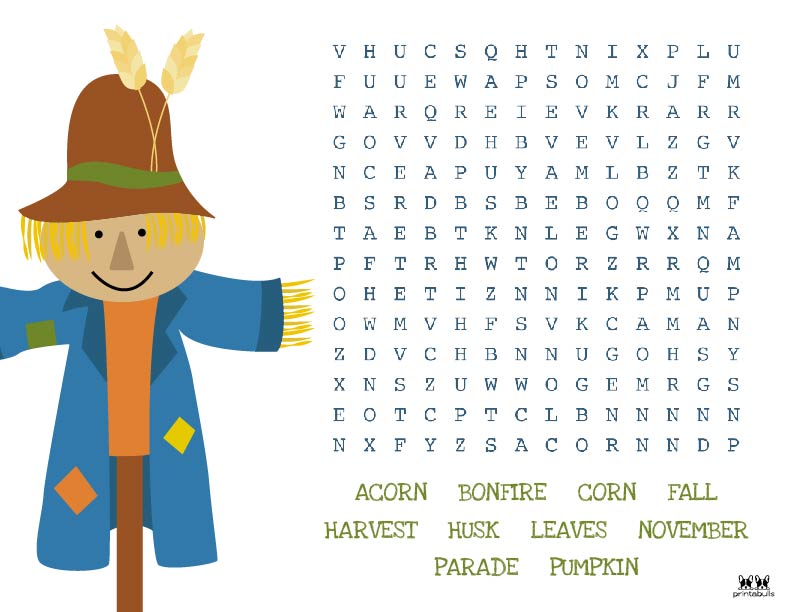 Printable Thanksgiving Word Search-Medium 5