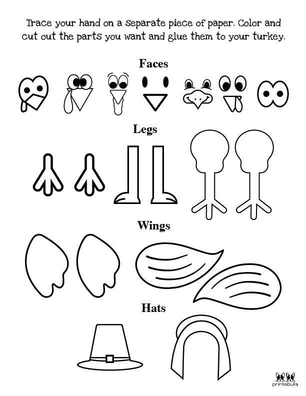 turkey-body-parts-clipart-outline