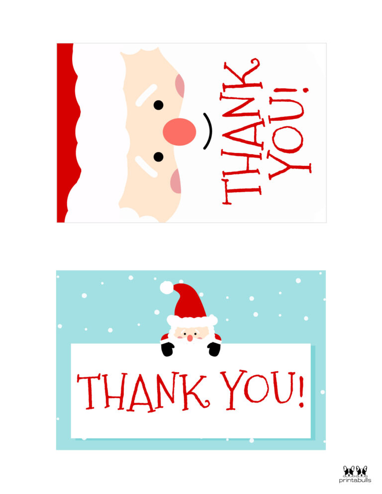 Christmas Thank You Cards 25 Free Printable Cards PrintaBulk