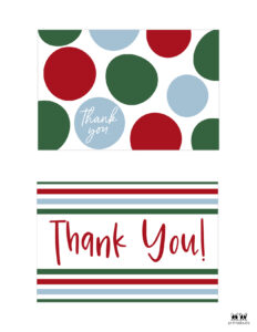 Christmas Thank You Cards - 25 Free Printable Cards | Printabulls