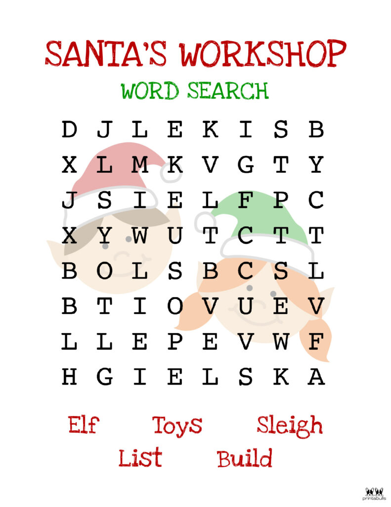 Christmas Word Search Puzzles For Kids