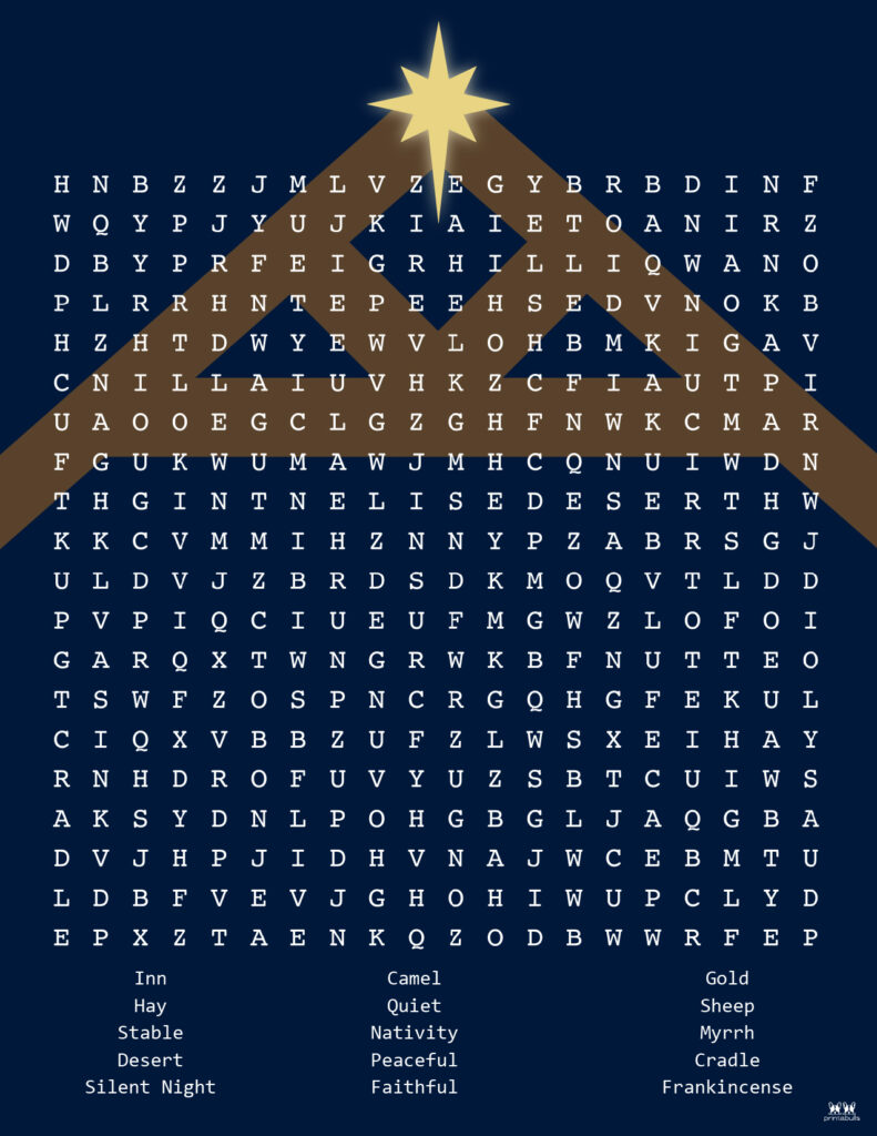 Printable Christmas Word Search-Hard 4