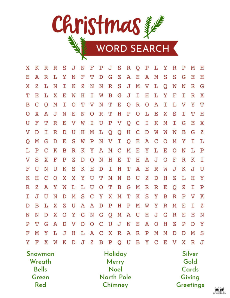 Printable Christmas Word Search-Hard 6
