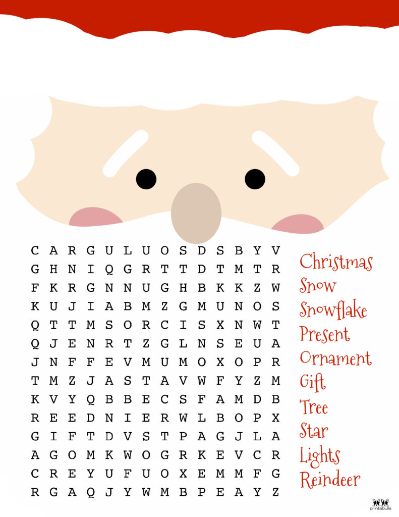 Printable Christmas Word Search-Medium 5
