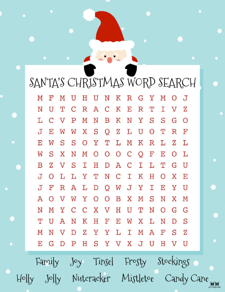 Printable Christmas Word Search-Medium 6