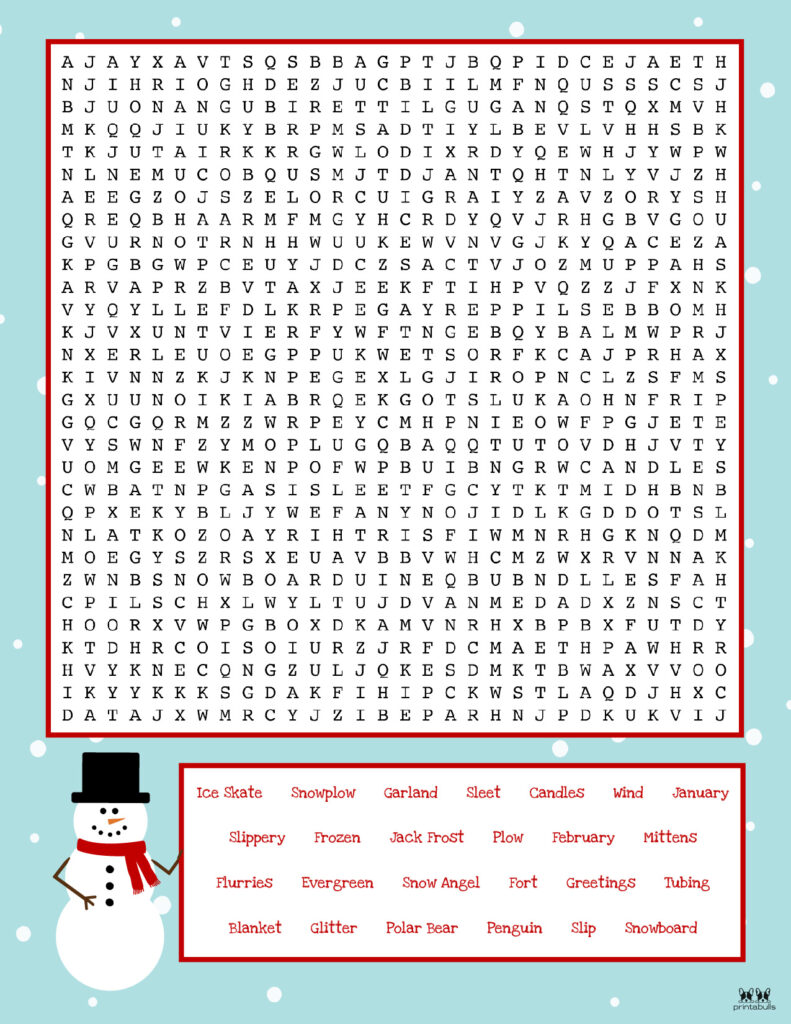 Printable Christmas Word Search-Very Hard 3