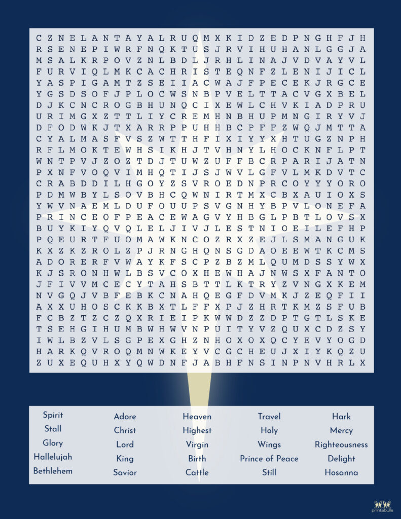 Printable Christmas Word Search-Very Hard 4