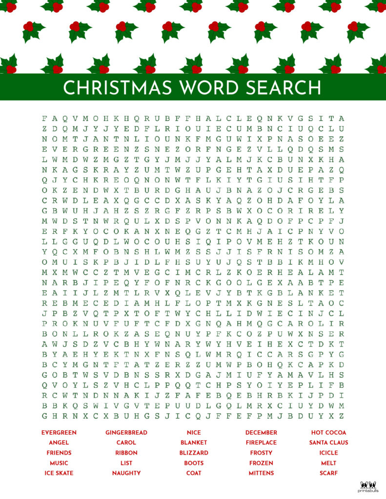 Printable Christmas Word Search-Very Hard 6