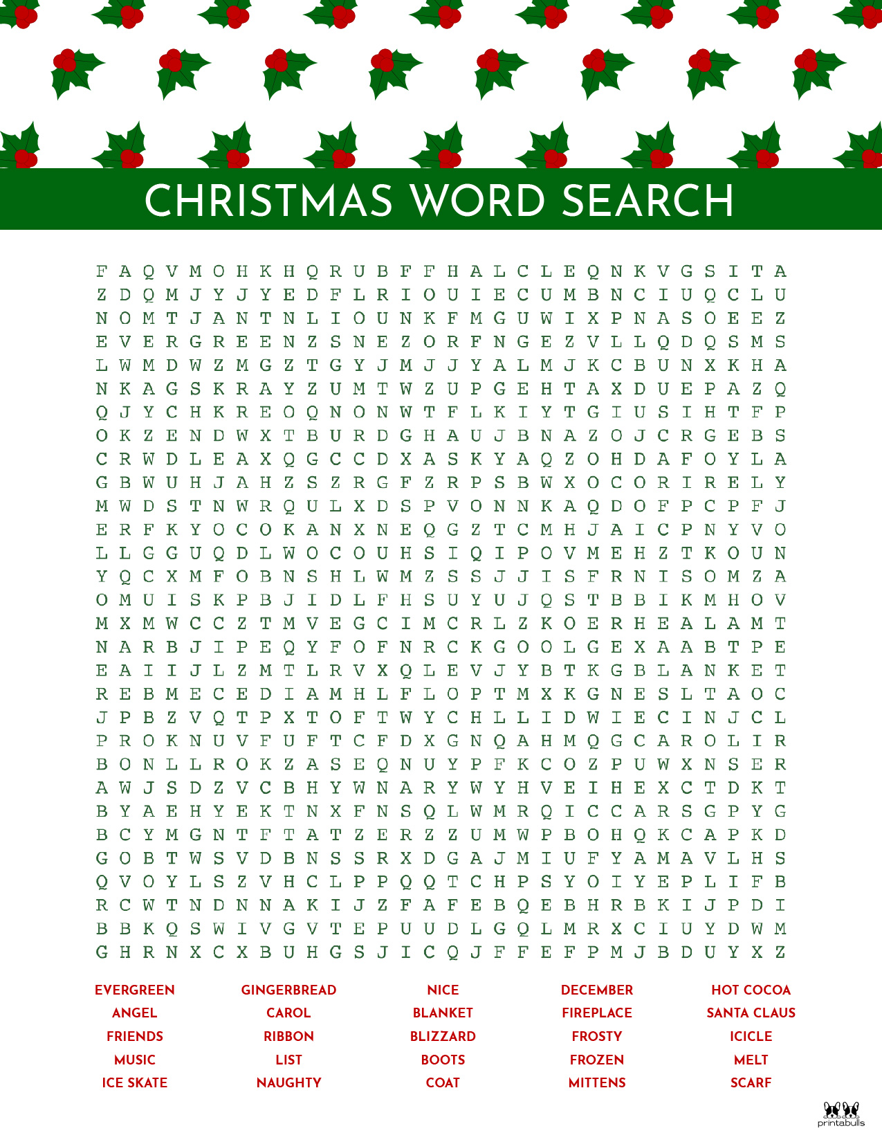 Christmas Word Searches 25 Free Printables Printabulls Christmas Word Searches 25 Free Printables Printabulls
