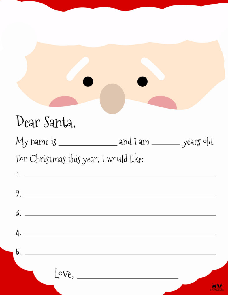 Dear Santa Letter Printables - FREE  Printabulls Within Dear Santa Letter Template Free