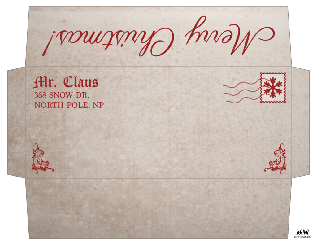 Printable Santa Envelope Printable Envelope From The North Pole The 