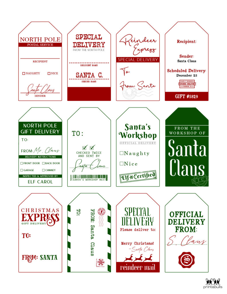 Free Printable Santa Tags