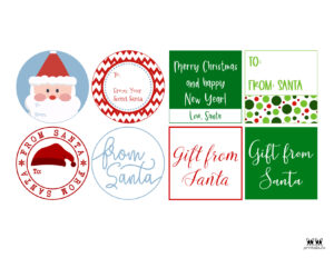 Santa Gift Tags - 80 Free Printable Tags &amp; Labels | Printabulls