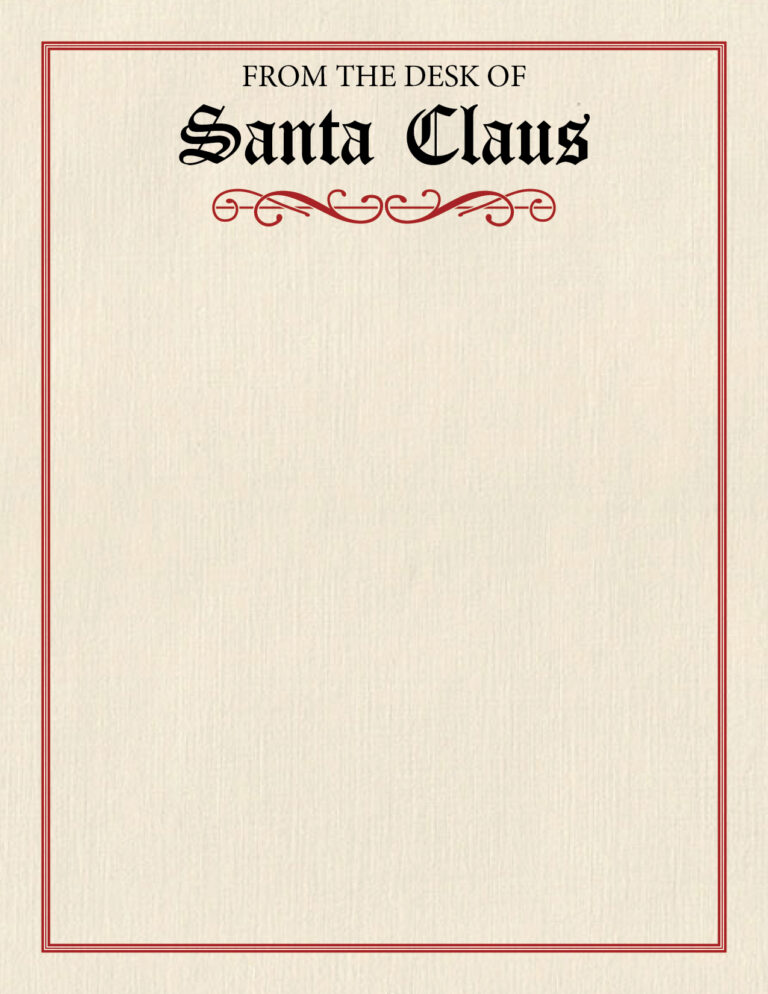 Printable Santa Letterhead Templates - 12 FREE Printables | Printabulls