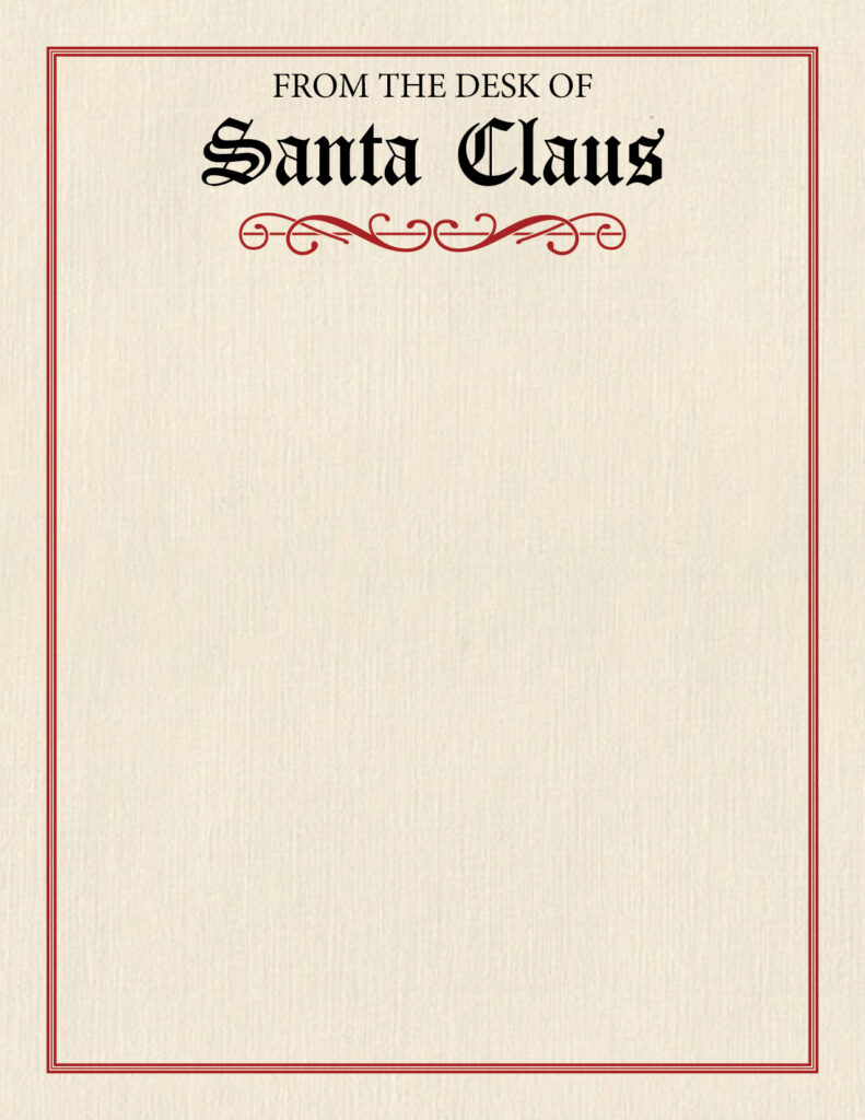 Printable Santa Letterhead Templates - 22 FREE Printables Intended For Santa Claus Letterhead Template