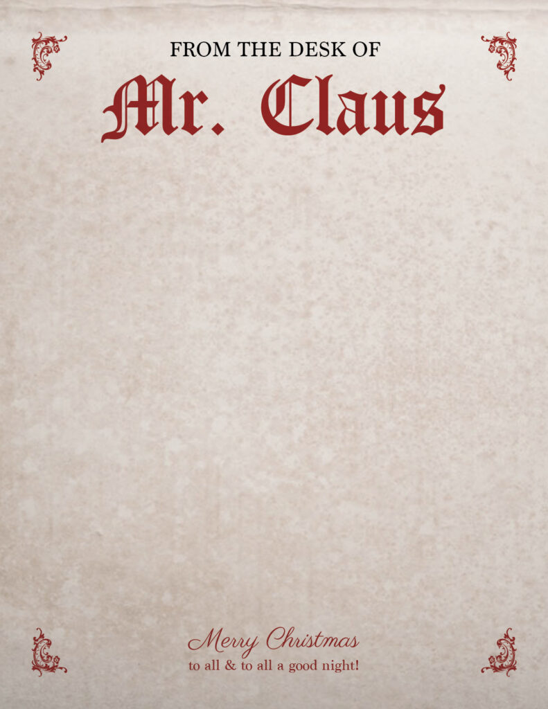 santa claus letterhead