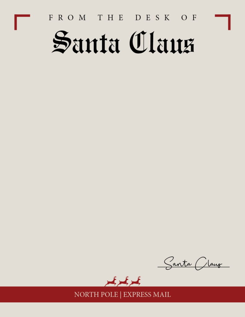 santa claus letterhead