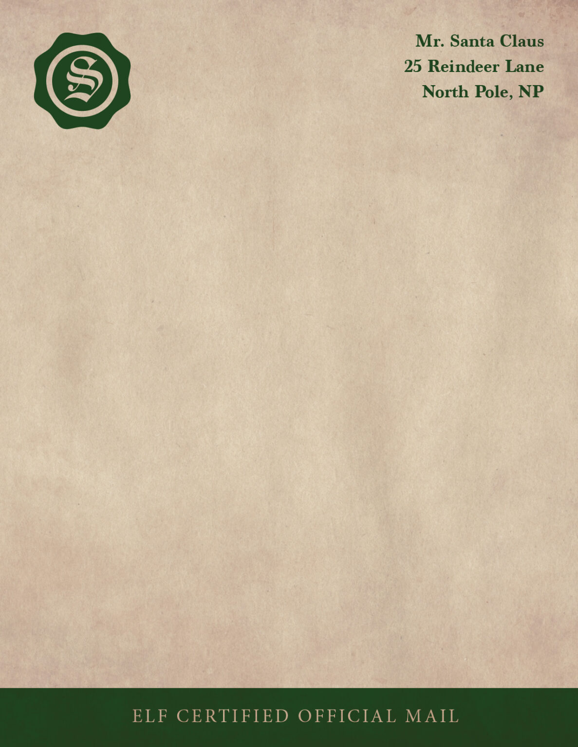 Santa Letterhead with Christmas Decorations