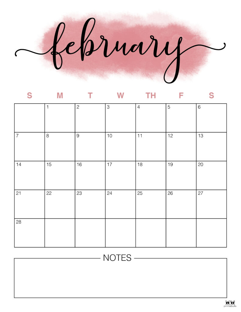 Printable February 2021 Calendar-Style 14