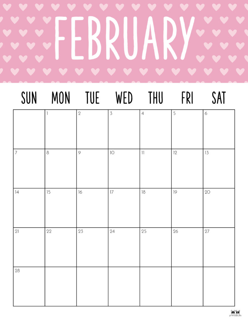 Printable February 2021 Calendar-Style 9