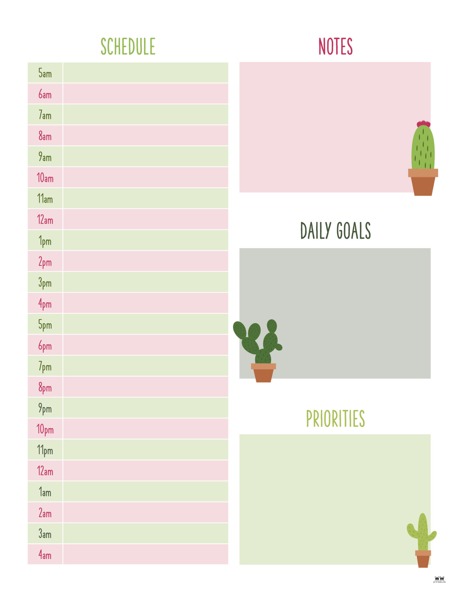 Hourly Planners 20 FREE Printables Printabulls