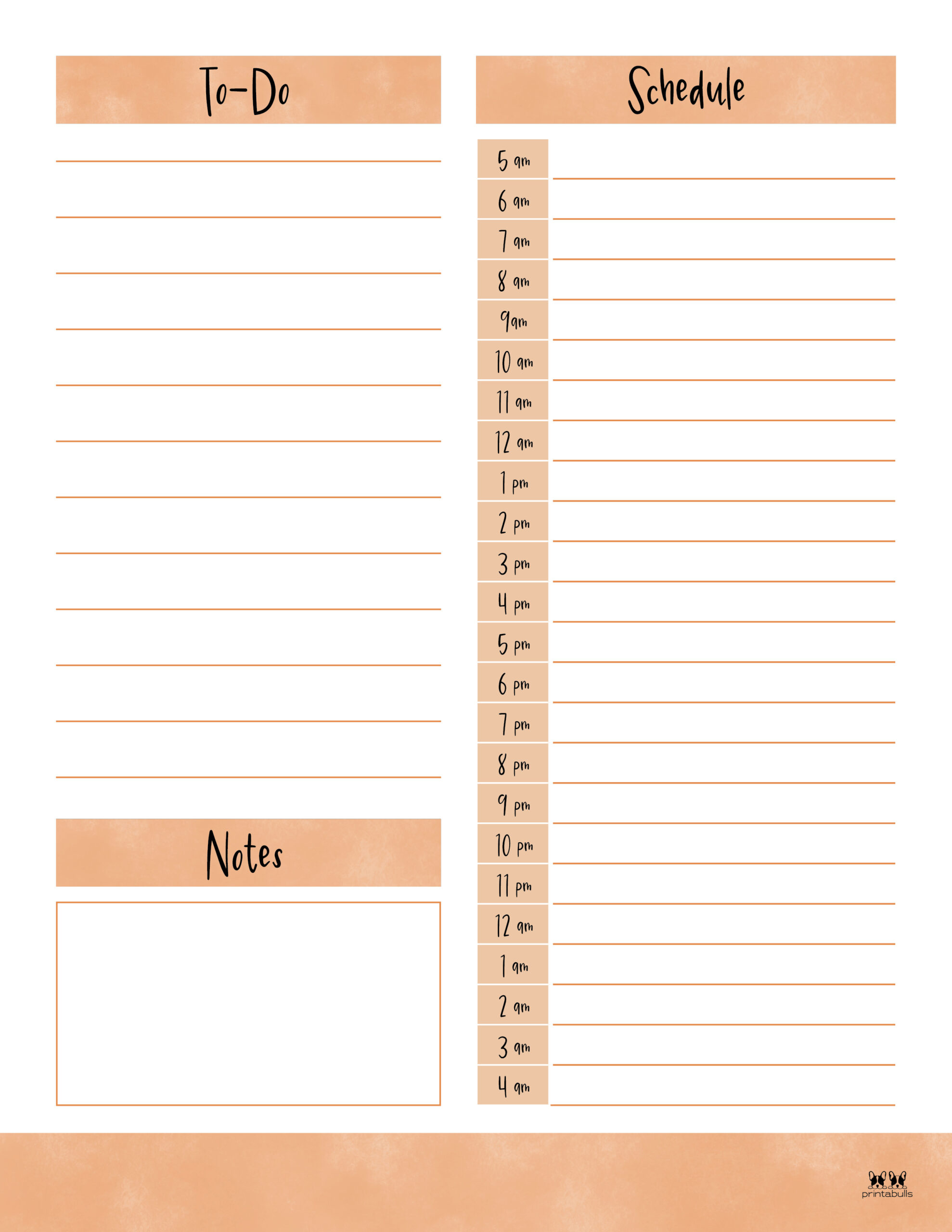 Hourly Planners 20 FREE Printables Printabulls