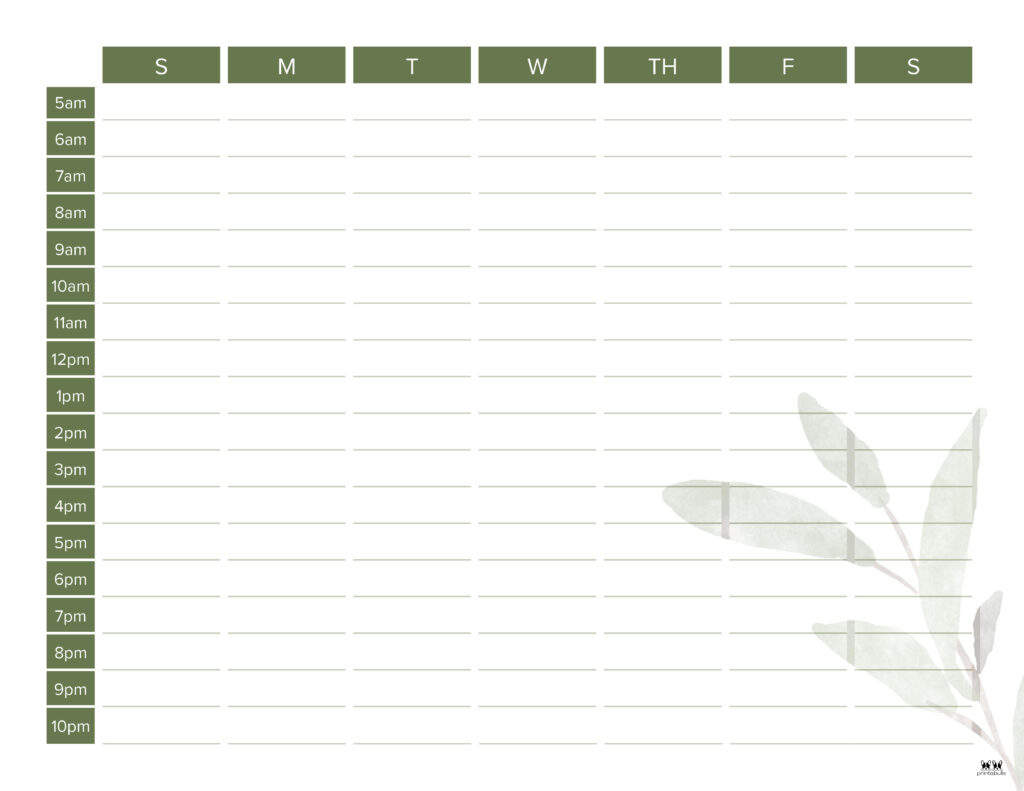 Paper Party Supplies Calendars Planners Hourly Daily Printable 