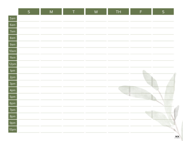 Hourly Planners - 20 FREE Printables | Printabulls